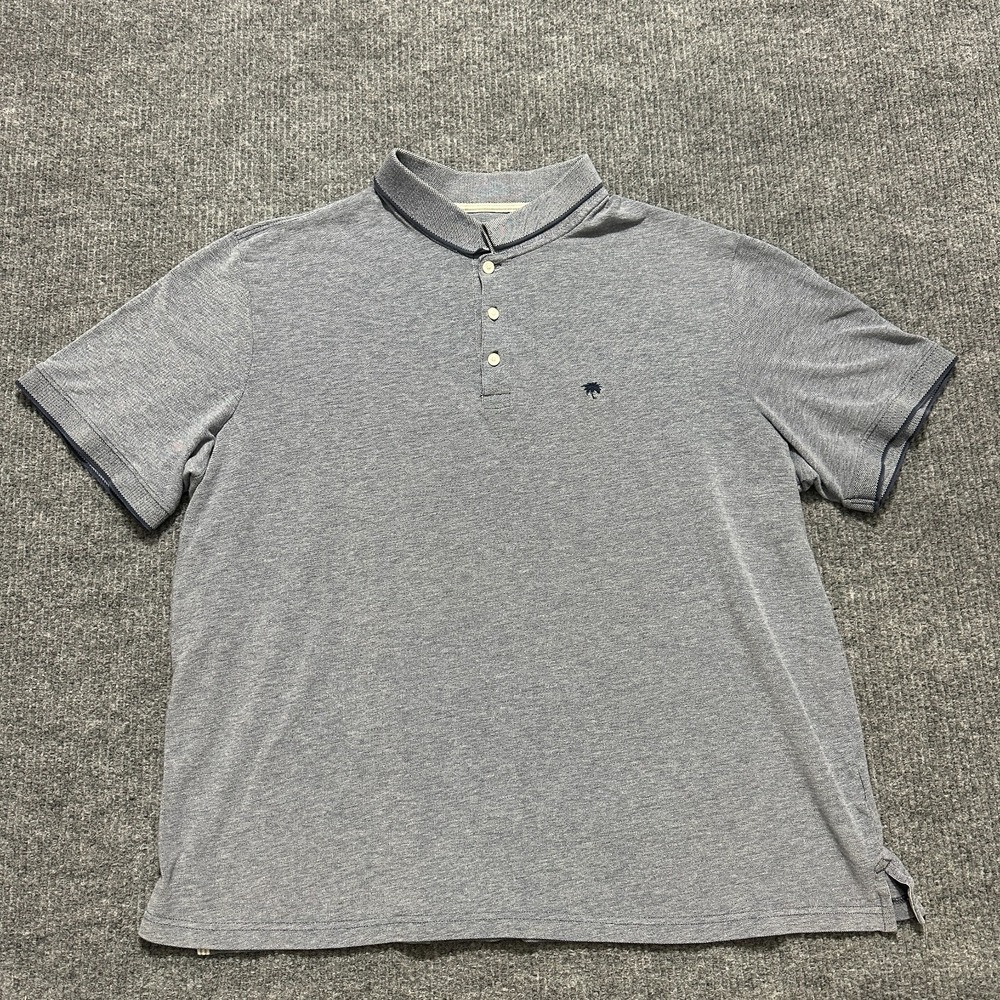 Palm Beach Mens Polo Shirt Size 3XL Solid Gray Classic Fit Logo Short Sleeve